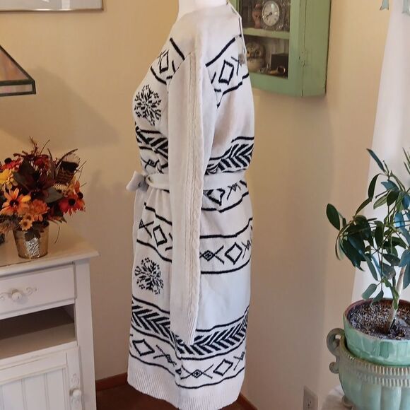 NWT Lucky Brand Jacquard Sweater Dress. - Picture 5 of 15